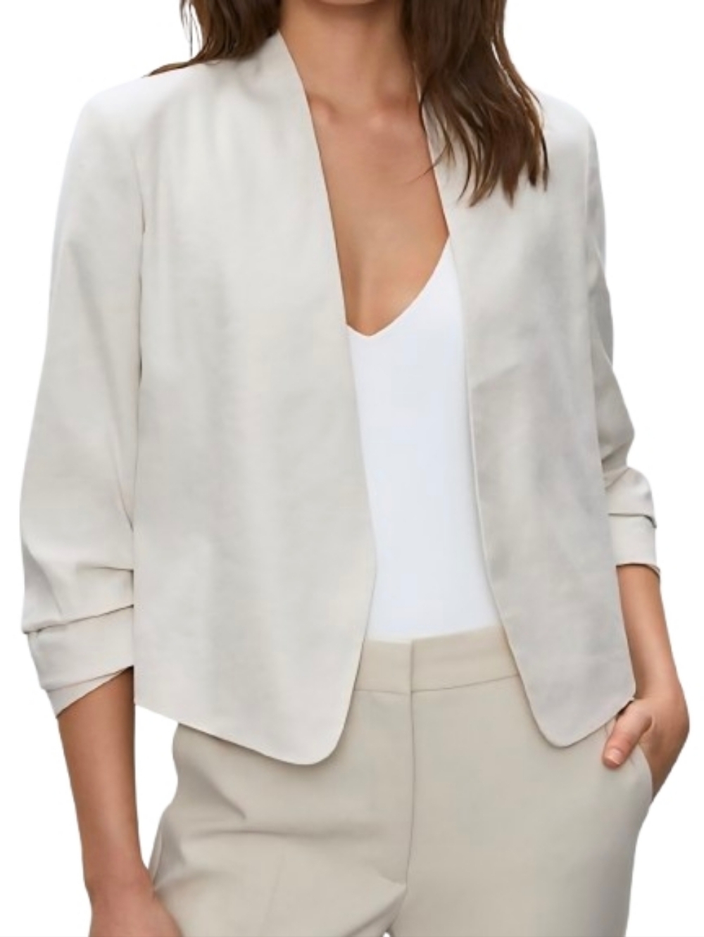 Aritzia BABATON Power Waist Linen Blend Blazer